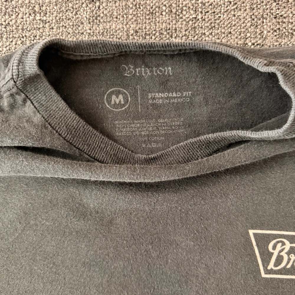 Brixton Linwood Graphic T-Shirt Charcoal Grey Medium - Picture 2 of 9